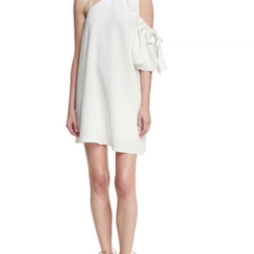 Cinq à Sept Gemini One-Shoulder Mini Dress Size Medium NWT With Defects